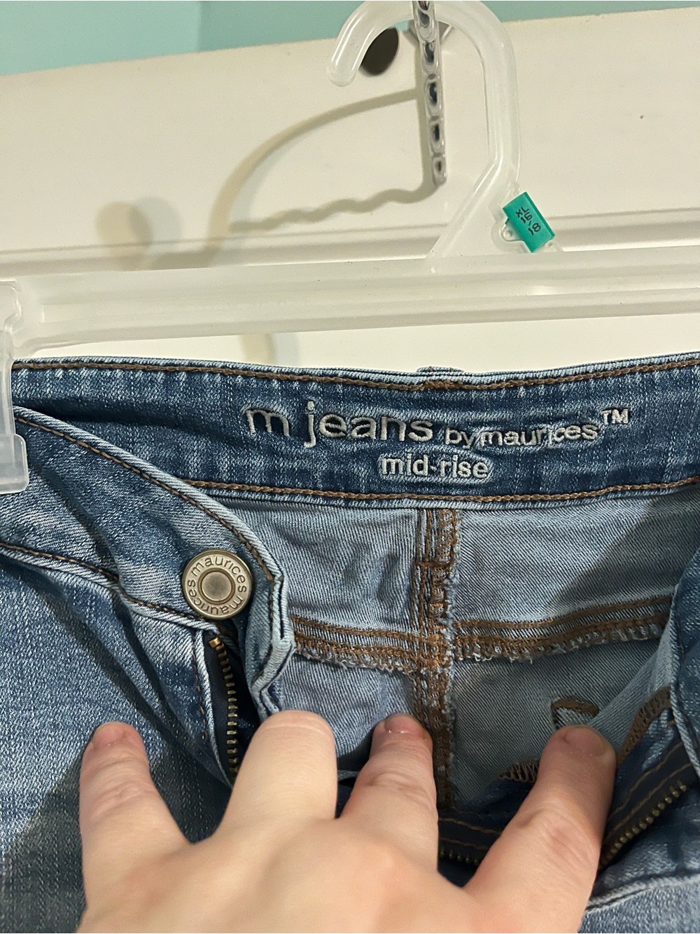 Maurices m|jeans Mid-Rise Light Blue Denim Jeans - Picture 2 of 3